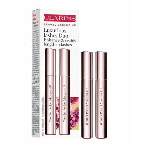 Clarins Тушь для ресниц Wonder Perfect Mascara 4D, black , 2 штуки в упак. clarins тушь для ресниц wonder perfect mascara 4d 02 perfect brown