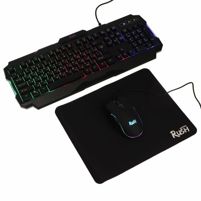 Клавиатура и мышь SmartBuy SBC-307728G-K набор игровой +коврик, черный - фото №20