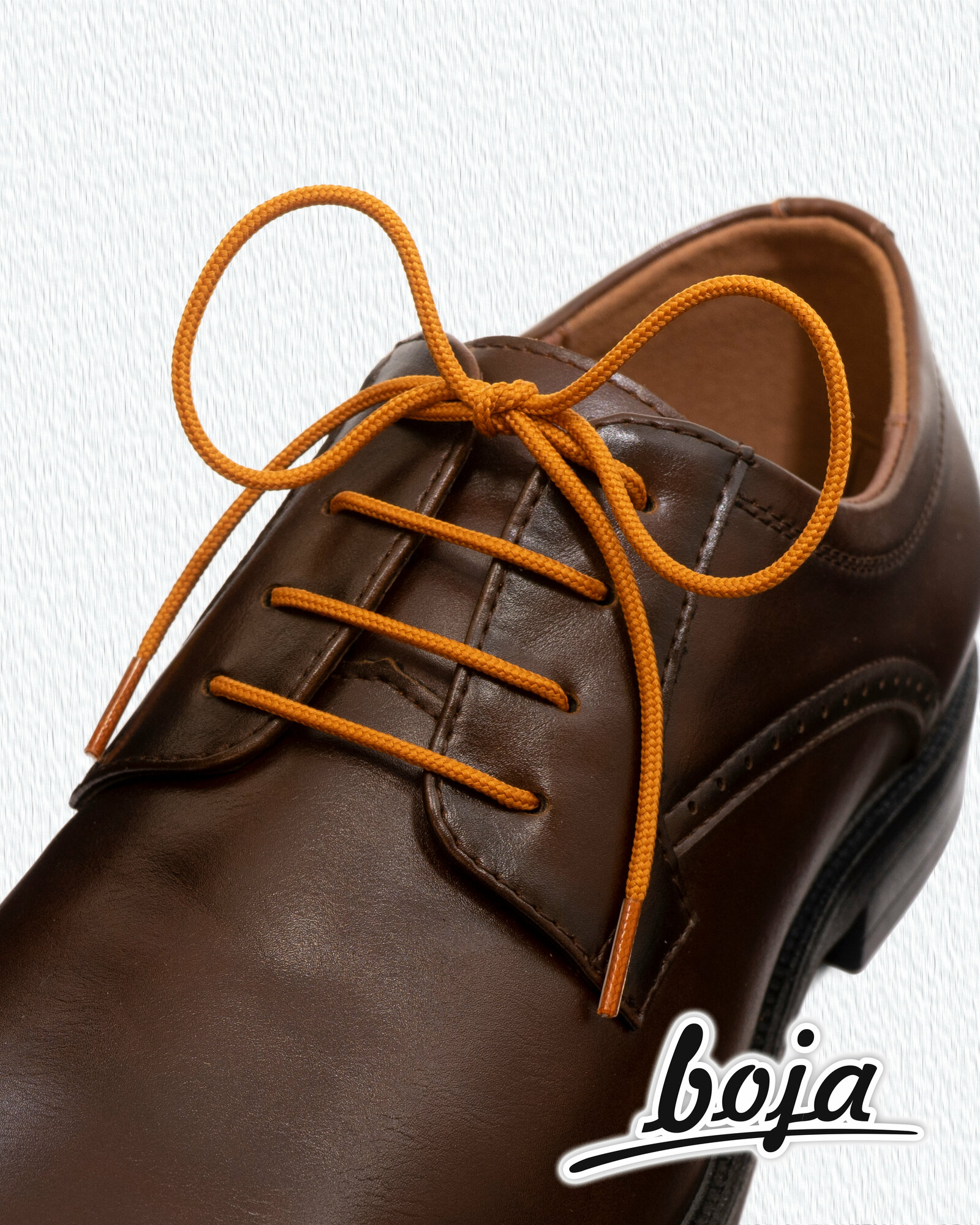Шнурки для обуви BOJA (ЭКО), для туфель горчичные; круглые; тонкие 2 мм; 70 см, НЕ эластичные; НЕ резиновые; НЕ силиконовые; без фиксаторов
