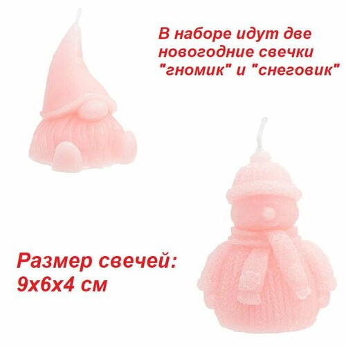 Набор новогодних свечей Гномик и Снеговик 2 шт