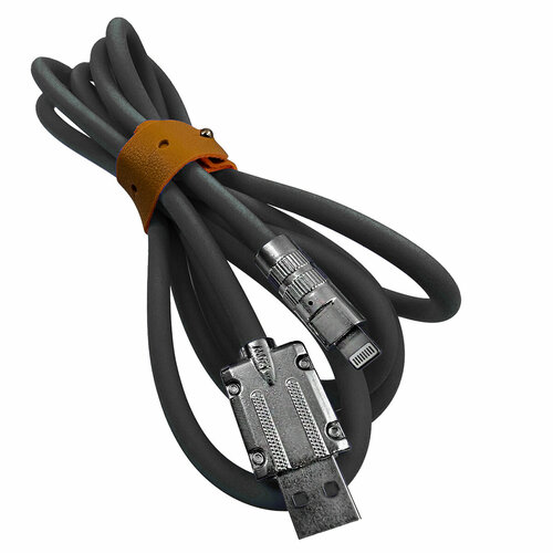 Кабель Lightning для быстрой зарядки телефона Quick Charge, 1 метр / черный провод для айфона кабель зарядки телефона и беспроводных наушников айпад 1 метра 6а