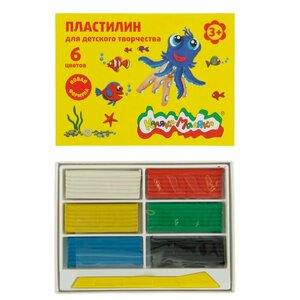 Пластилин Каляка-Маляка 6 цветов, 90 г, со стеком (ПКМ06-П)