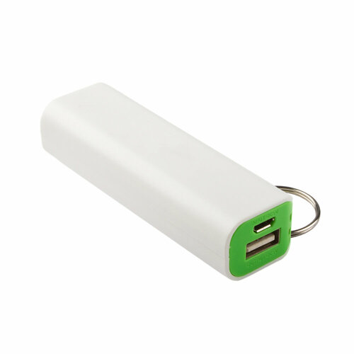 Универсальный внешний аккумулятор LP Li-ion 2600mAh + USB выход 1А белый с зеленым, коробка