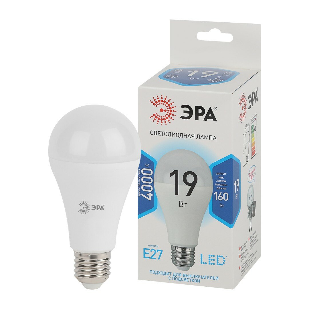 Лампа светодиодная ЭРА Std LED E27 19 Вт груша