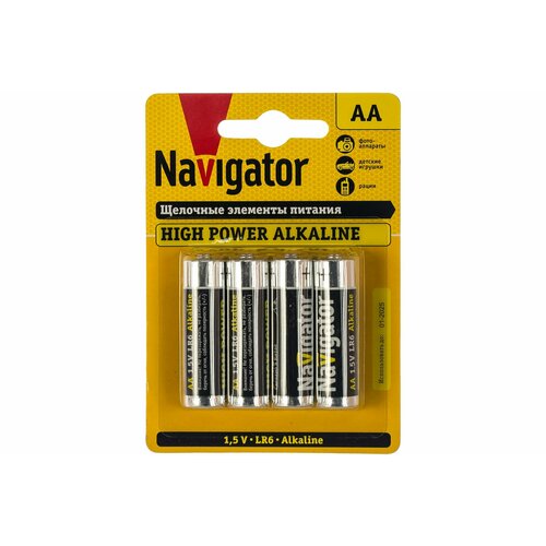 Батарейки Navigator LR06 BL-4 94753 80 шт. батарейки щелочные высокой мощности navigator c 94 754 nbt ne