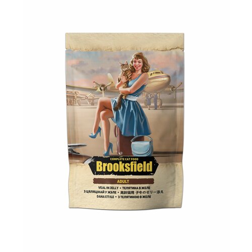 Brooksfield Adult Cat Veal паучи для кошек телятина в желе 12 х 85 гр brooksfield влажный корм для кошек brooksfield adult cat veal телятина в желе пауч 85 гр 22 шт