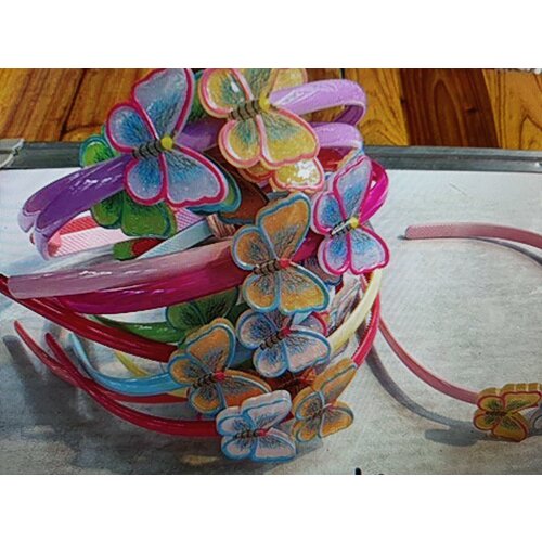 Ободок для волос Бабочки, в ассортименте, 12х13см