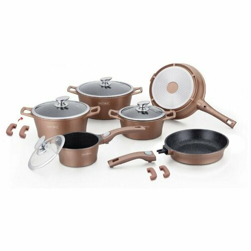 Набор кастрюль с мраморным покрытием Royalty Line RL-ES2014M Copper