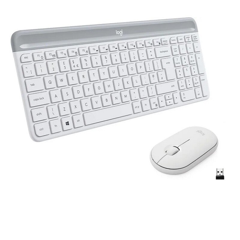 Клавиатура и мышь Wireless Logitech 920-009207 USB, клавиатура: белая, 104 клавиши; мышь: белая, 1000 dpi, 3 кнопки - фото №8