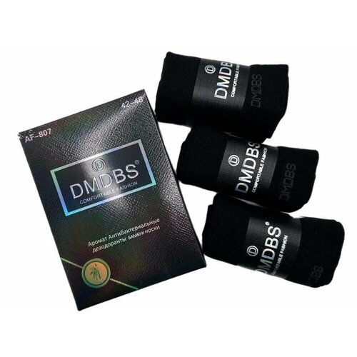 Носки DMDBS, 3 пары, размер 42-48, черный подарочный набор мужчине новогодний в подарочной коробке
