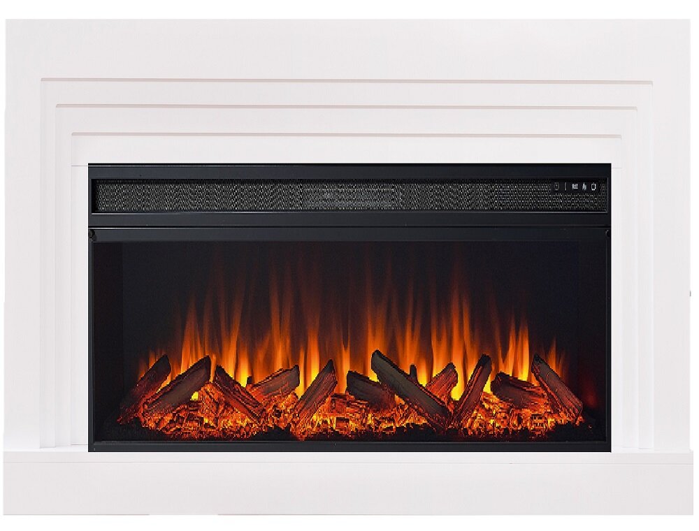 фото Каминокомплект delta ldsp с очагом pulsar 23 белый