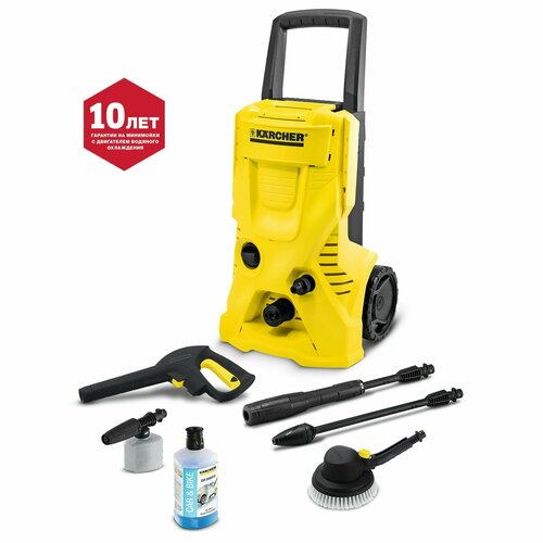 мойка высокого давления минимойка karcher k 4 basic щётка wb 60 пенная насадка 1 литр фильтр и замша 1800 вт 130 бар 420 л час шланг 6 м Мойка высокого давления Karcher K4 Basic Car, 130 бар, 420 л/ч