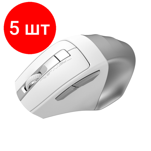 Комплект 5 штук, Мышь компьютерная A4Tech Fstyler FB35CS бел/серый 2000dpi/WLS BT/Radio/5but