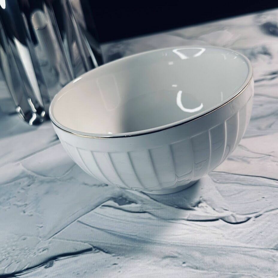 фото Набор 6 штук Салатник Lenardi Marzipan grey 14см, фарфор