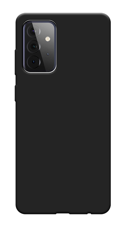 Матовый силиконовый чехол на Samsung Galaxy A72 / Самсунг А72 с защитой камеры, черный