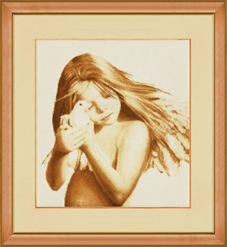 Изображение товара Набор для вышивания "Золотое Руно" СВ-030 "Голубка", вышивка крестом, размер 30х29 см, мулине хлопок