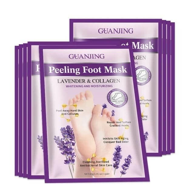 Маска - Пилинг для Ног PEELING FOOT Mask Носочки Отшелушивающие лаванда и коллаген 40 г GUANJING