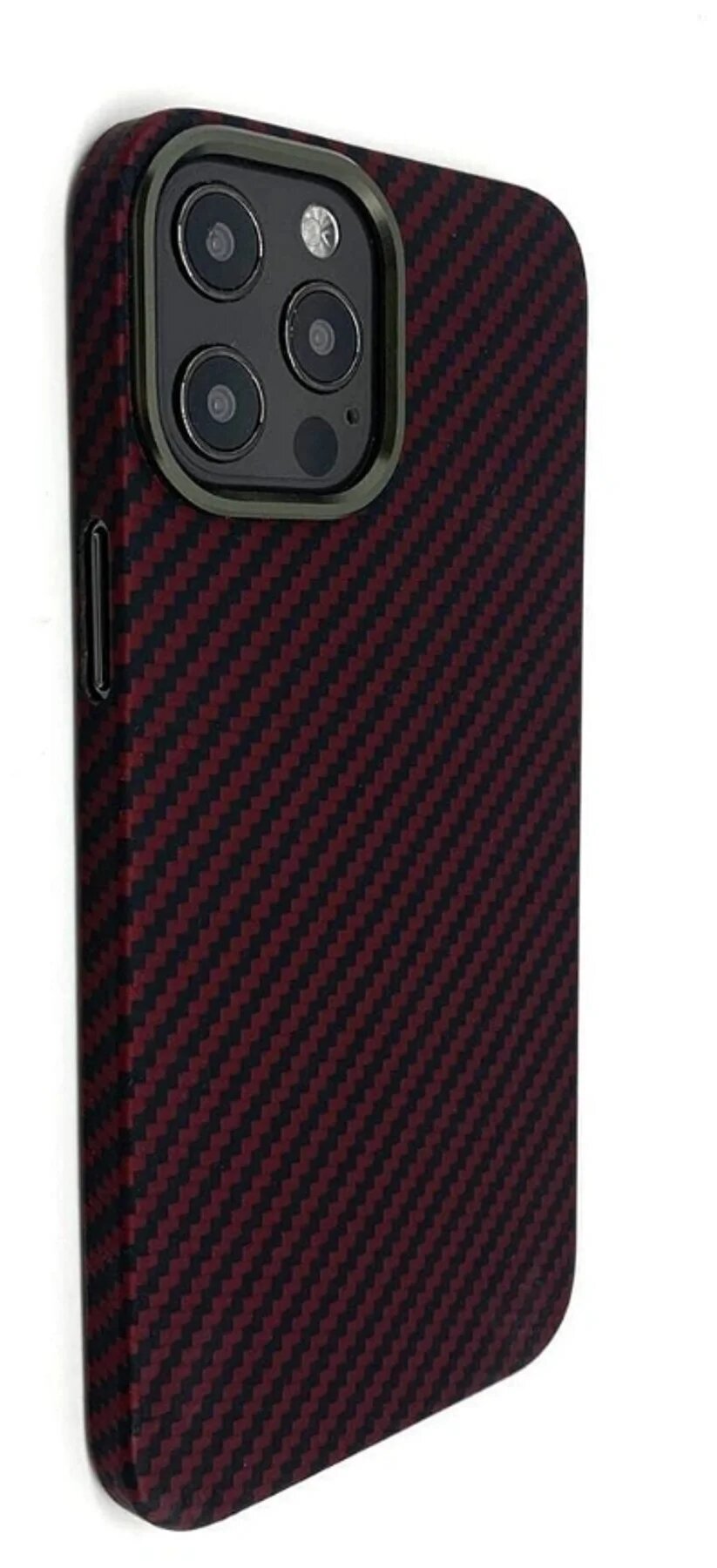 Чехол KNIT Keivlar Case для iPhone 12/12 Pro красно-чёрный карбон