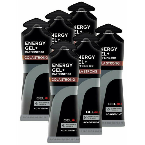 GEL4U, Energy Gel + Caffeine 100, 6х60мл (Кола)