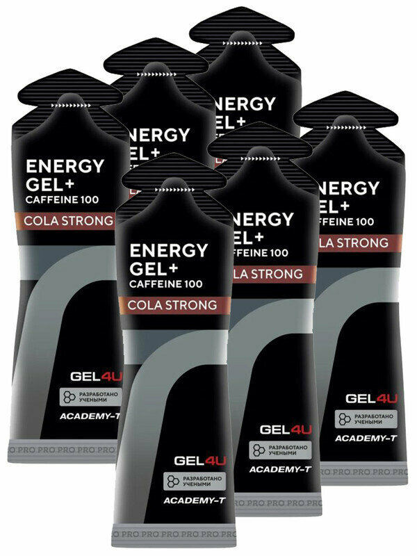 GEL4U, Energy Gel + Caffeine 100, 6х60мл (Кола)