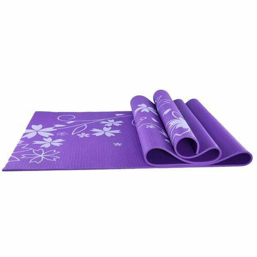 фото Коврик для йоги и фитнеса 173x61x0,4см bb8300 с принтом, фиолетовый lite weights