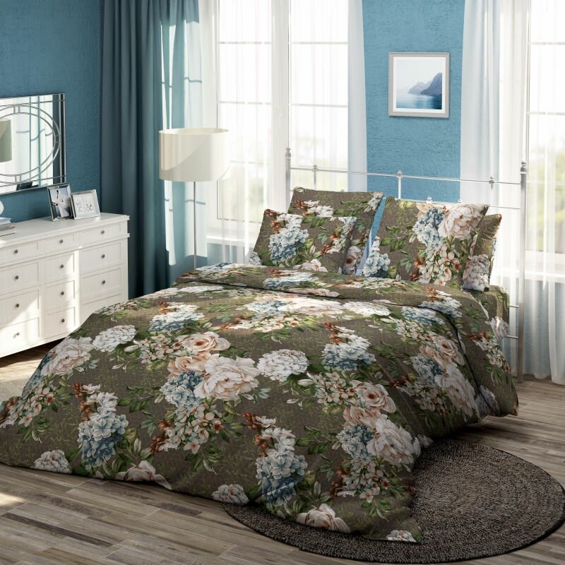 фото Евро комплект постельного белья самойловский текстиль Бязь Шанталь с наволочками 70х70