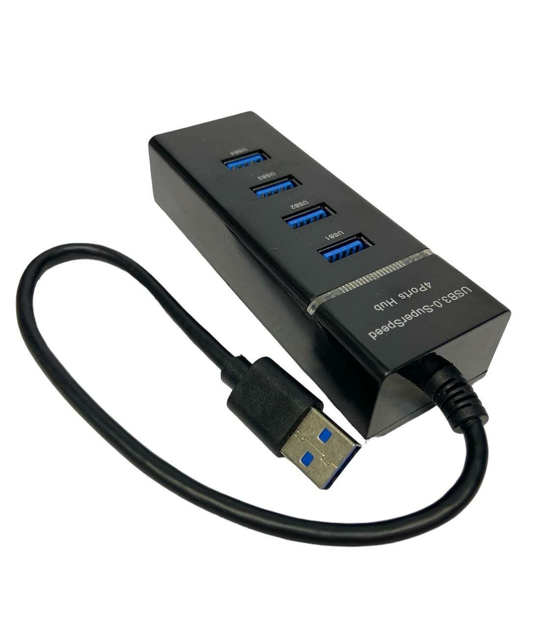 Разветвитель USB HUB 3.0 4 порта максимальная скорость 5 гбит с. Черный