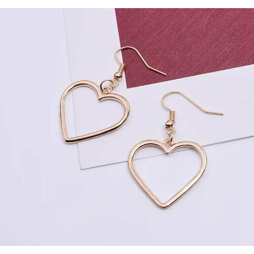 Серьги, размер 42 мм, золотой