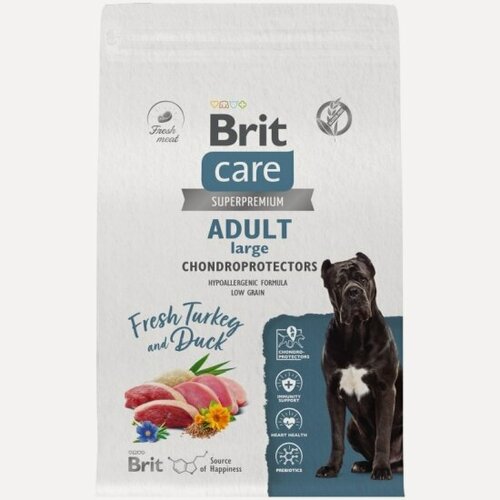 Изображение товара Корм сухой для собак крупных пород Brit CARE Dog Adult Large Chondroprotectors Поддержка суставов с индейкой и уткой 3кг