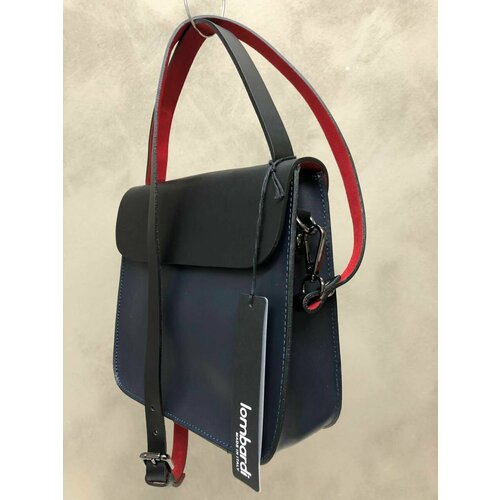 Сумка кросс-боди LOMBARDI, фактура гладкая, темно-синий