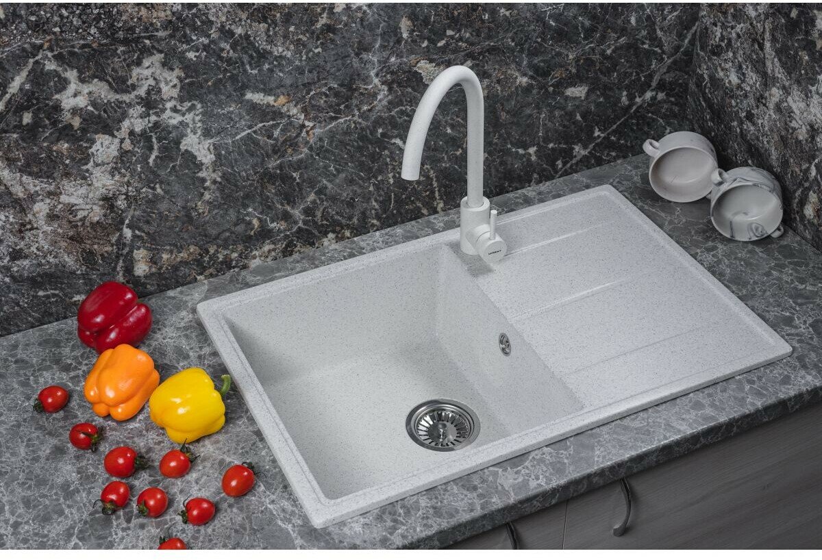 Мойка для кухни AV ENGINEERING Benefit врезная, из искусственного камня, цвет олово