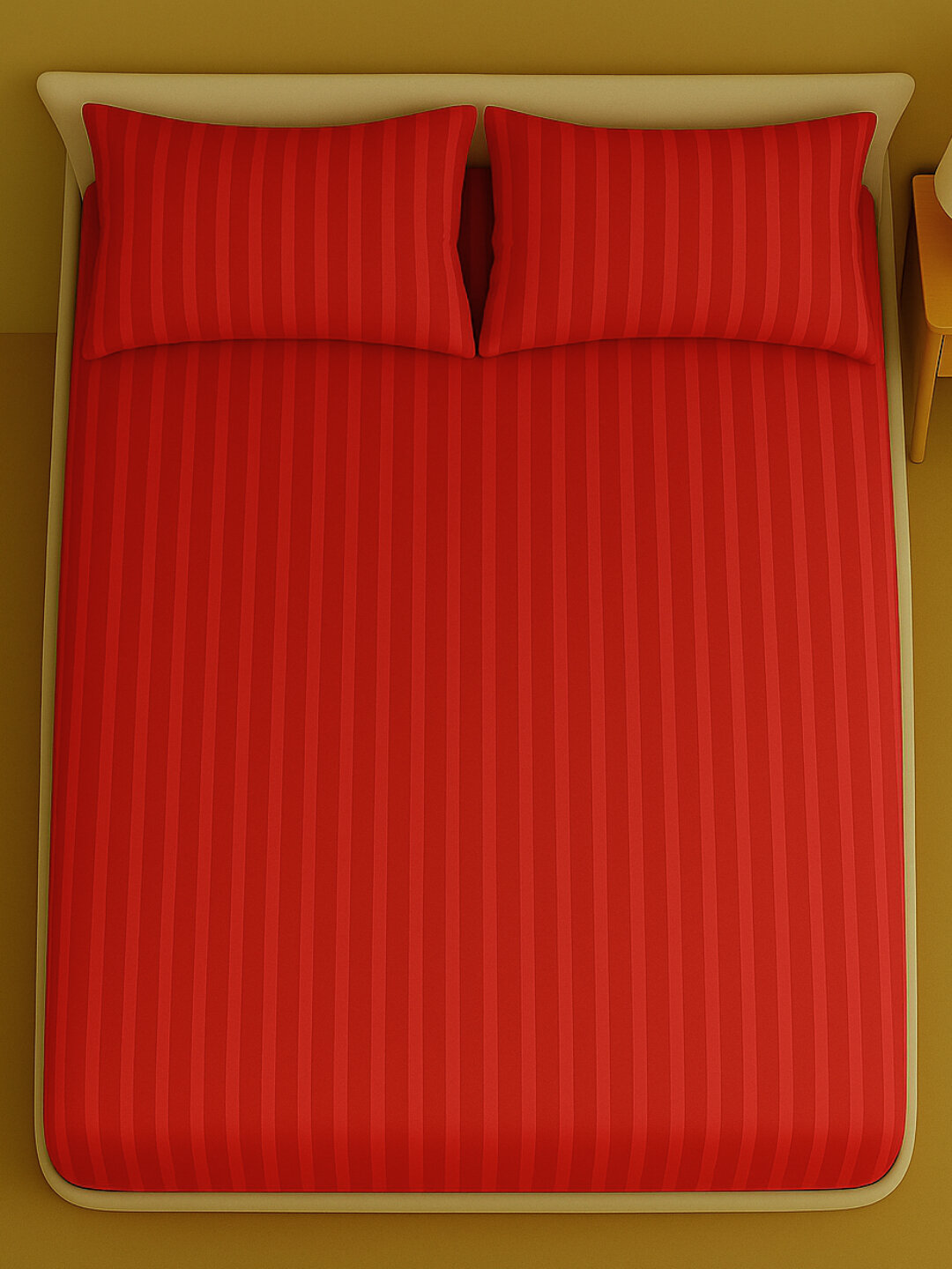 Постельное белье двуспальное, страйп сатин, простыня, 2 наволочки, в подарочной упаковке — фото 1