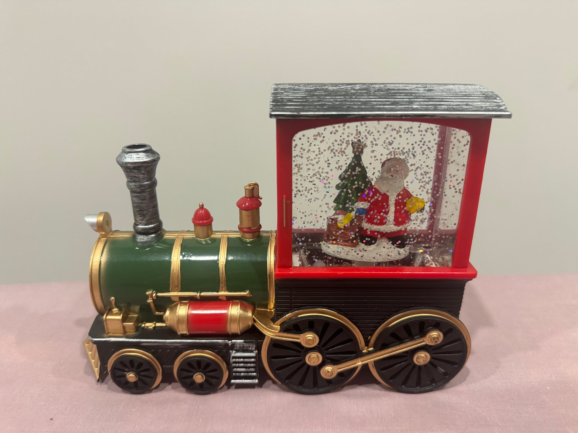 Новогодний светильник фонарь поезд светящийся музыкальный от батареек\usb