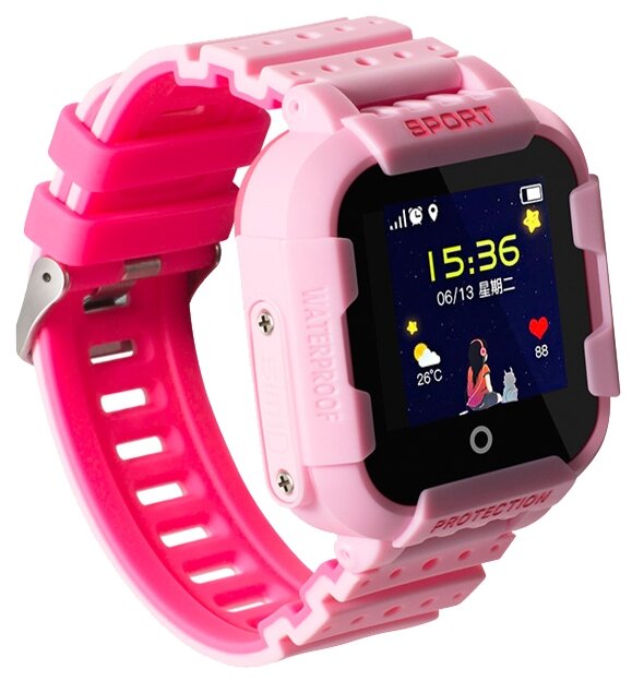 Умные часы для детей Wonlex Детские часы-телефон Smart Baby Watch KT03 GPS, WiFi, камера, 2G, розовый