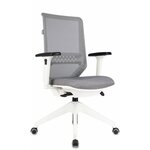 Кресло Бюрократ MC-W611NL/DG/417G серый/белый, сетка/ткань, пластиковая крестовина 4-е луча, подлокотники 3D - изображение