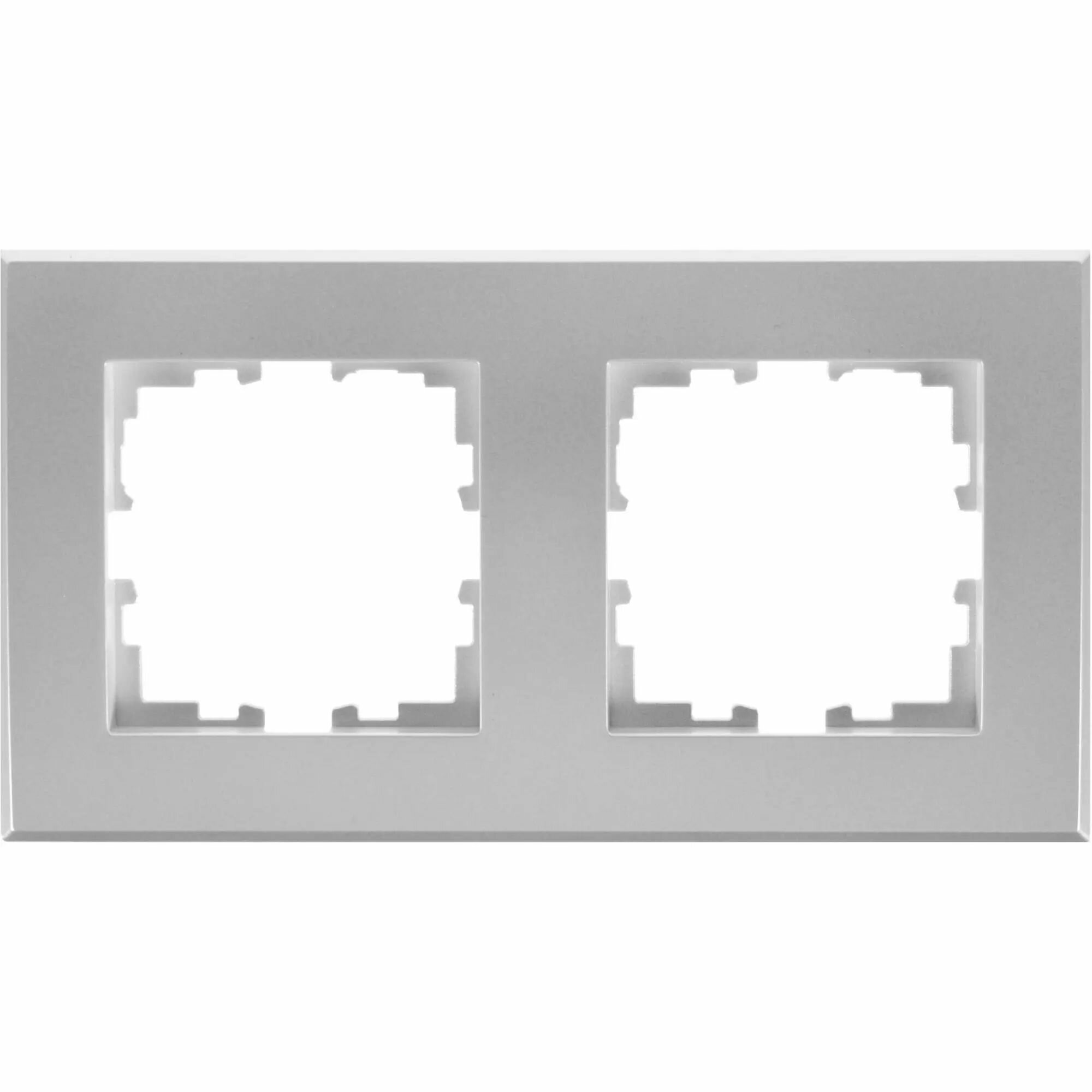 Рамка для розеток и выключателей Lexman Виктория плоская 2 поста цвет жемчужно-белый - фотография № 2