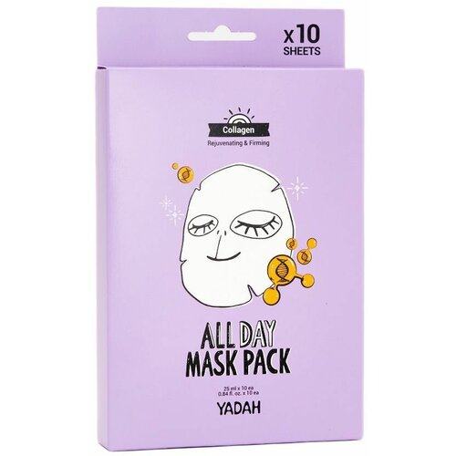 YADAH Маски на тканевой основе с коллагеном All Day Mask Pack-Collagen