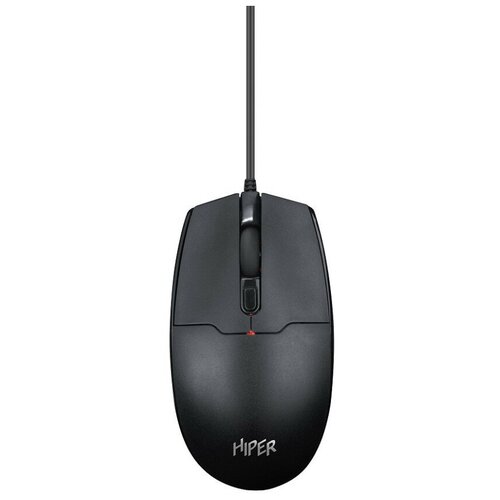 Мышь HIPER проводная OM-1100 1600dpi черный 18м USB 4кнп 145200₽