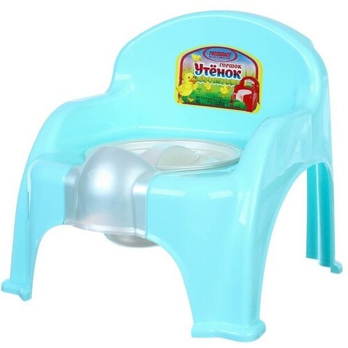 Росспласт Горшок детский Утенок с крышкой светло-бирюзовый белый 310х295х280мм 1456₽