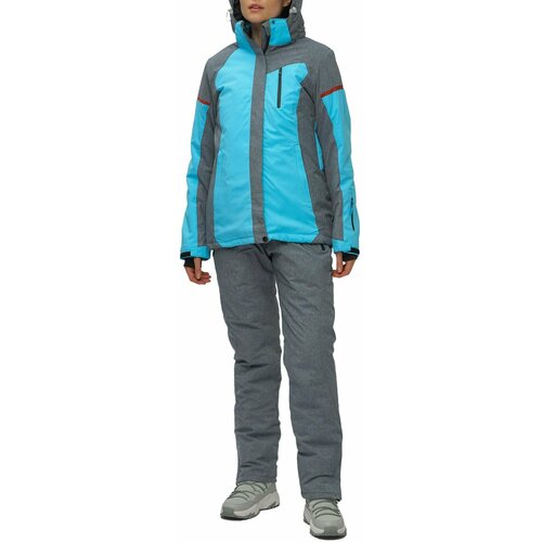 Комплект с брюками  для сноубординга, зимний, силуэт полуприлегающий, утепленный, водонепроницаемый, размер 44, голубой