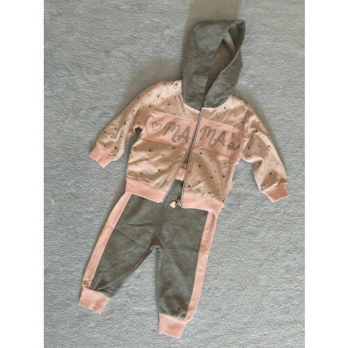 Комплект одежды , олимпийка и брюки, нарядный стиль, размер 74, розовый