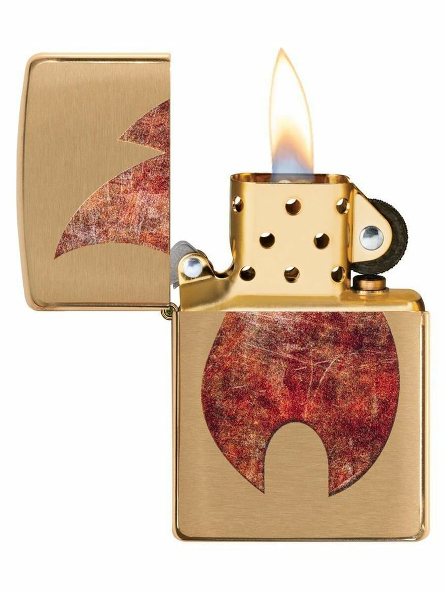 Зажигалка Zippo Rusty Flame латунь/сталь золотистый - фото №3