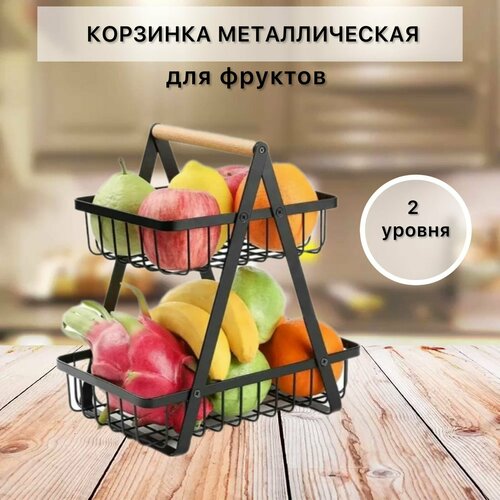 Стильная металлическая корзина для фруктов