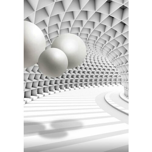 Моющиеся виниловые фотообои Футуристический тоннель со сферами 3D, 200х290 см моющиеся виниловые фотообои футуристический тоннель со сферами 3d 200х290 см
