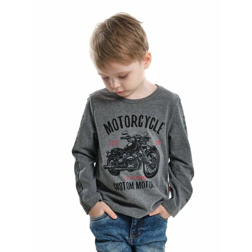 фото Лонгслив mini maxi, хлопок, размер 116, серый