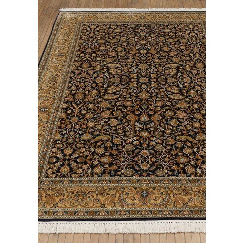 Ковер на пол 1,55 на 2,16 м в спальню, гостиную, чёрный Cashmir 254315