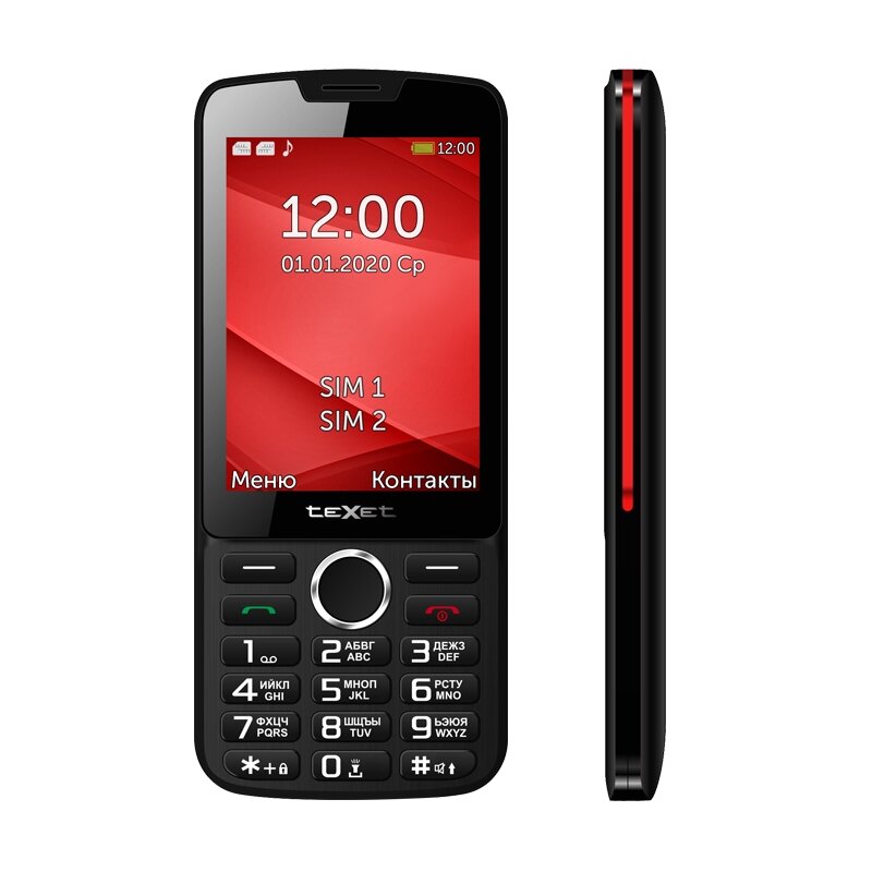 Телефон Texet TM-308 Black Red - фото №6