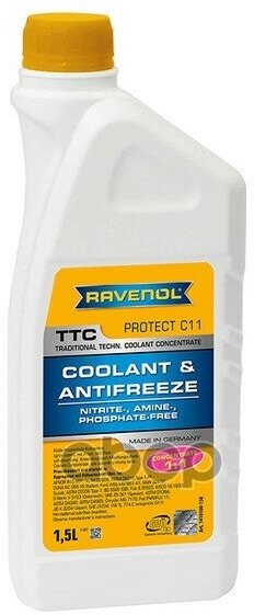 Антифриз Концентрат Жёлтый Ravenol Ttc Traditional Technology Coolant Concent ( 1,5Л) Ravenol арт. 1410100-150-01-999