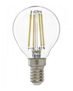 Светодиодная LED лампа General Шар P45 E14 10W 2700K 2K 35x98 филамент (нитевидная) прозрачная GLDEN-G45S-10-230-E14-2700 649912