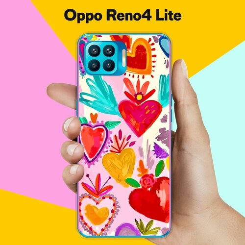 Силиконовый чехол на Oppo Reno4 Lite Узор 13 / для Оппо Рено 4 Лайт чехол книжка mypads для oppo a93 reno4 lite оппо рено 4 лайт а93 объединяет геометрию светло коричневый